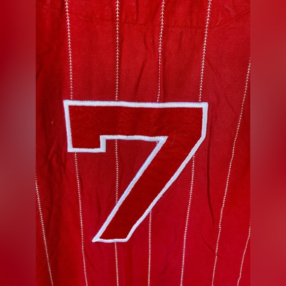 VTG MLB Texas Rangers Red White Jersey #7 Genuine Merchandise Mirage Large - Picture 9 of 11